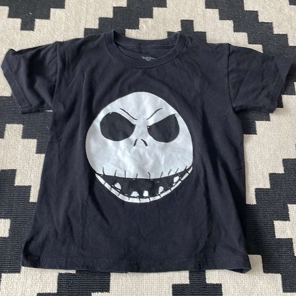 Kids black Jack Skellington tee size 6/7 Disney Nightmare Before Christmas
